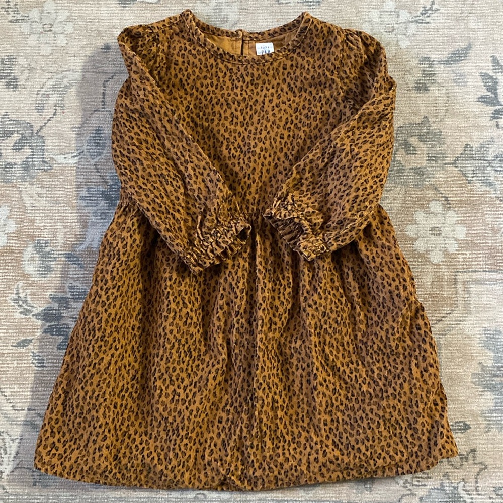 4T leopard corduroy dress